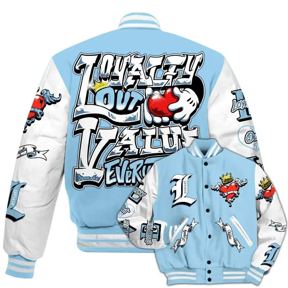 Legend Blue 11s Match Varsity Jacket, Loyalty Out Value Printed Baseball Jacket, For Men and Women shirt