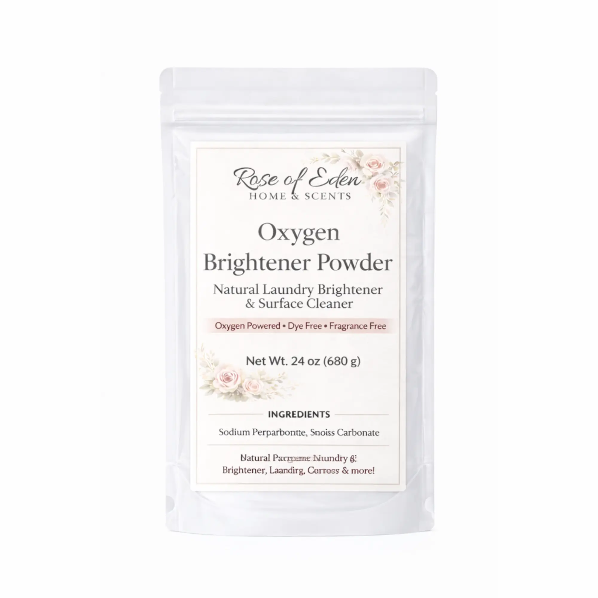 Oxygen Brightener Powder | Laundry Brightener & Surface Cleaner | 24 oz