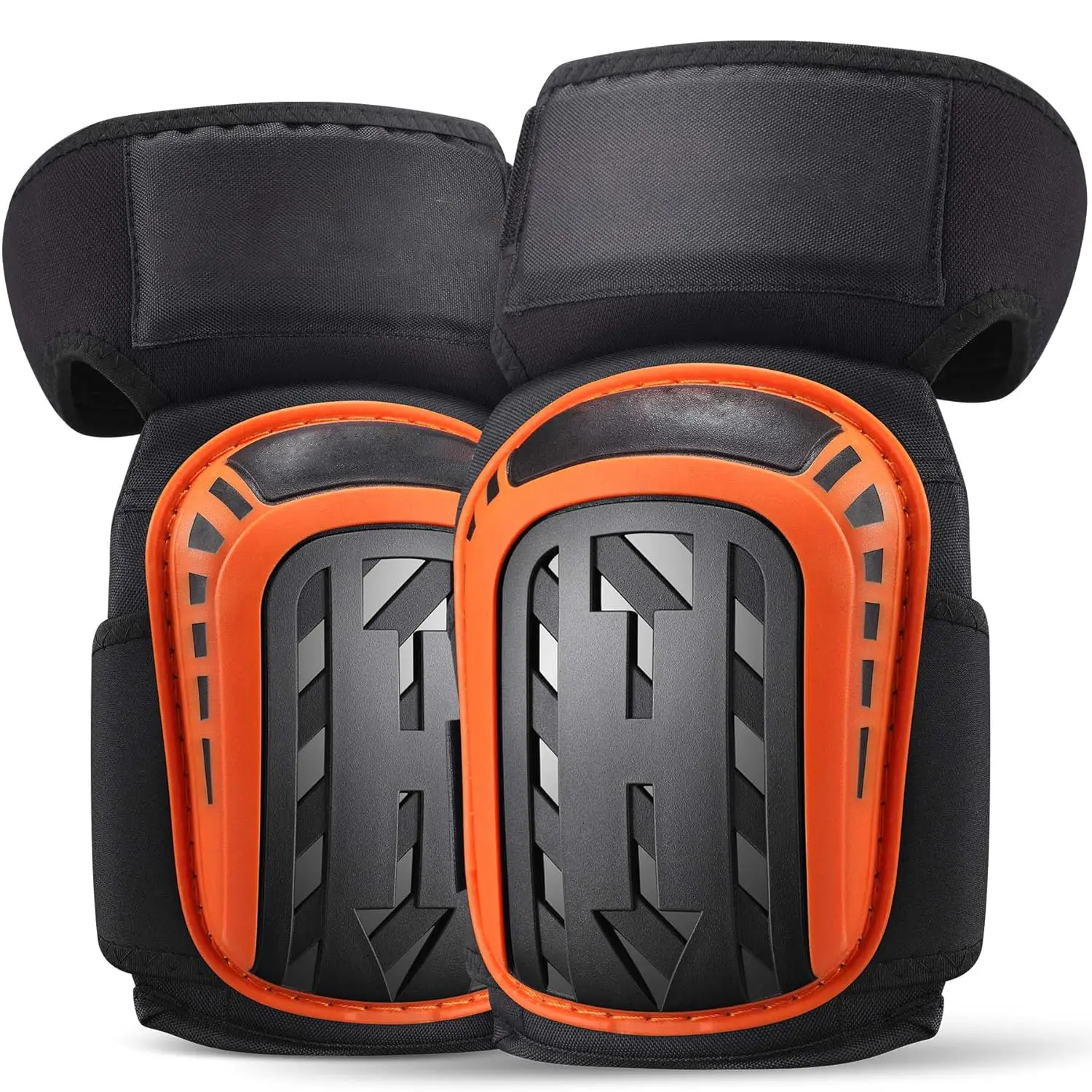 Professional Work Knee Pads - Heavy-Duty Foam Padding, Soft Gel Cushioning, Anti-Slip Grip, Crack Protection Gardening Knee Pads & Kneeling Cushions for Construction, Auto Repair (Orange)