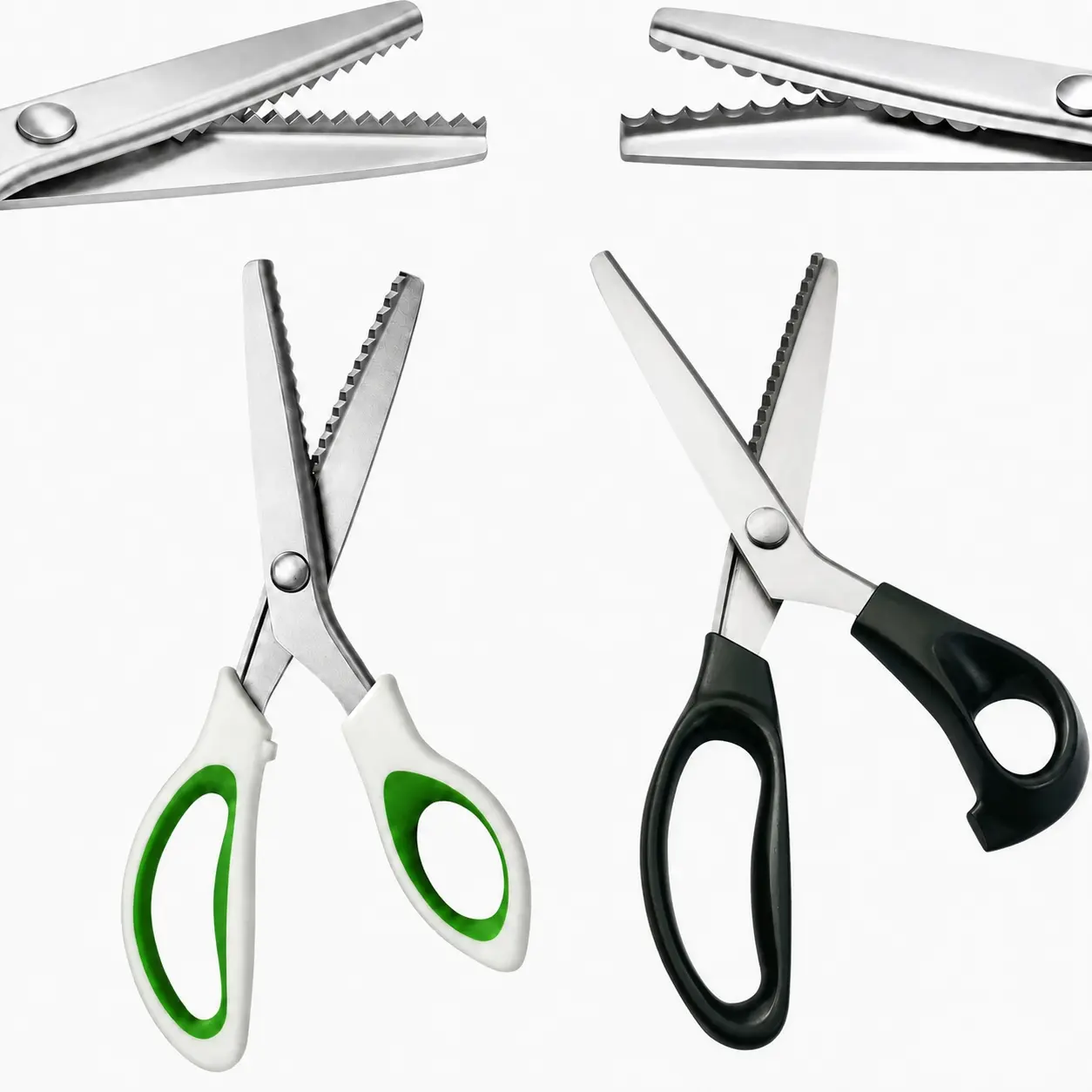 9" Pinking Shears Zig Zag Fabric Sewing Craft Scissors Professional Sharp Blades, Comfort Anti-Slip Grips, For Dressmaking Scrapbook, Decorative Edge Cutting