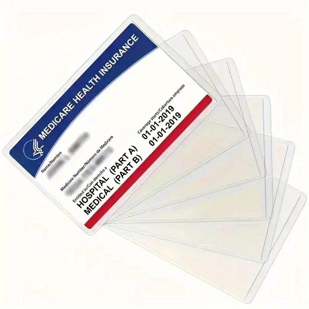 Card Protector Sleeve, 10pcs/pack Durable Medicare Card Protector, Business Card Holder for Home Office, Desk Organizer for Office