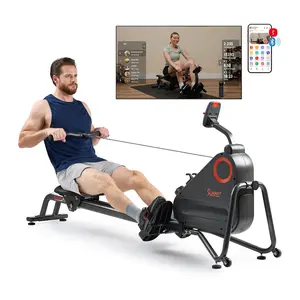 Sunny Smart Magnetic Rower with Dual Slide Rail