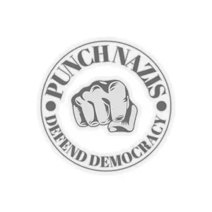 Political Activism Kiss-Cut Stickers, Punch Na*is, Defend Democracy Sticker, Anti-Racism Decal, Protester Gift, Laptop Decal, BLM Sticker, Decor Vinyl