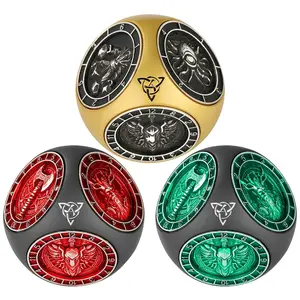 Dnd Fingertip Rotating Dice Set, 7-In-1 Metal Dice Kit, 3D Pattern, Multi-Faced Game Dice, Role-Playing Board Game Accessories, Polyhedral Dice Set