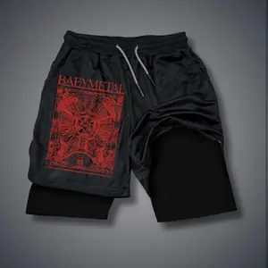 Babymetal Unisex Fit  Shorts Jorts Outfit Graphic Double-Layer Sports Shorts Comfortable Breathable Quick-Drying Polyester Fabric