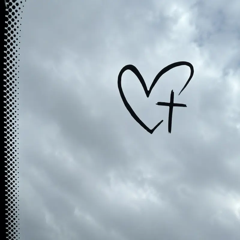 Heart and Cross Vinyl Decal, Automotive Exterior Car Sticker