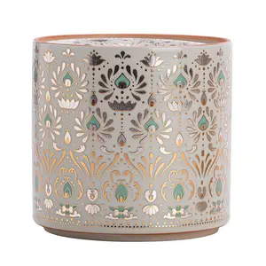 Vintage Ceramic Tea Waste Jar with Intricate Patterns, Perfect Gift for Tea Lovers, Elegant Home Decor Accessory