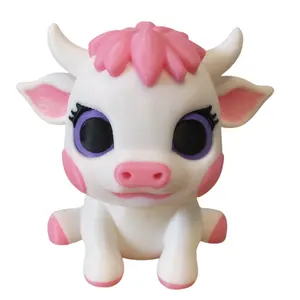 Cutie Cow 3D Printed Figurine for Home Shelf Decor Ornaments Decoration Artistic