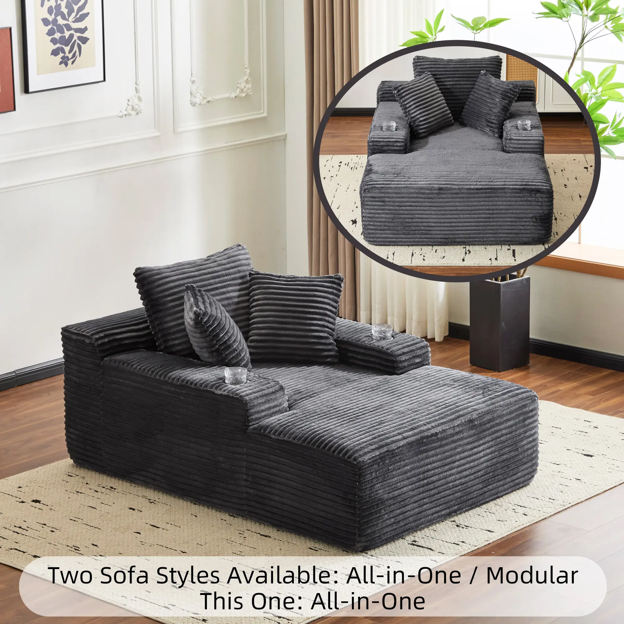 Dark Grey with cup holder