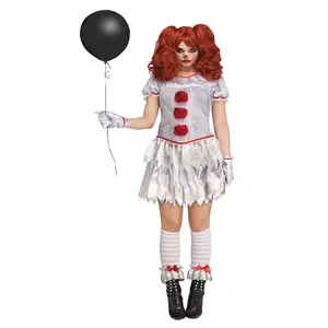Women's Evil Carnevil Balloon Clown Costume