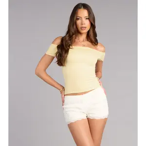 Clean Slate Off-Shoulder Crop Top