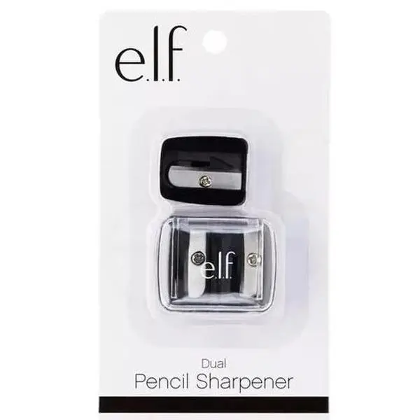 e.l.f. Dual Pencil Sharpener, 2-in-1 Cruelty-Free Cosmetic Tool for Precise Application & Brow Maintenance, Fits Large/Small Pencils, Easy-Clean with Bonus Travel Sharpener, Covers Shavings, Pencil Sharpeners, Precise Cut