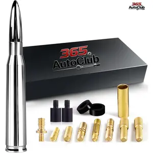 5.5/7.8 Inch Chrome 50 Cal Bullet Antenna(), Short Replacement Car Truck Antenna, Exterior Accessory Compatible with Silverado 1500, F150 F250 F350, Ram 1500, GMC Sierra 1500 and Ranger
