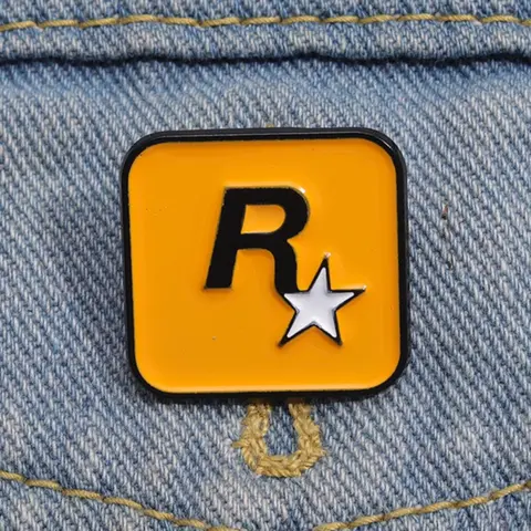 R Star Game Enamel Brooch Creative Logo Pin, Brooch Pins, Alloy Lapel Badge for Backpacks and Jewelry Accessories, Casual Unisex Gift, Men Accessories, Emblem Badge Decoration