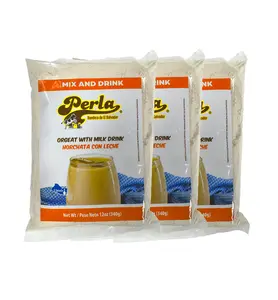 Perla Orgeat with Milk Drink Mix (Horchata con Leche) 12 oz, Pack of 3
