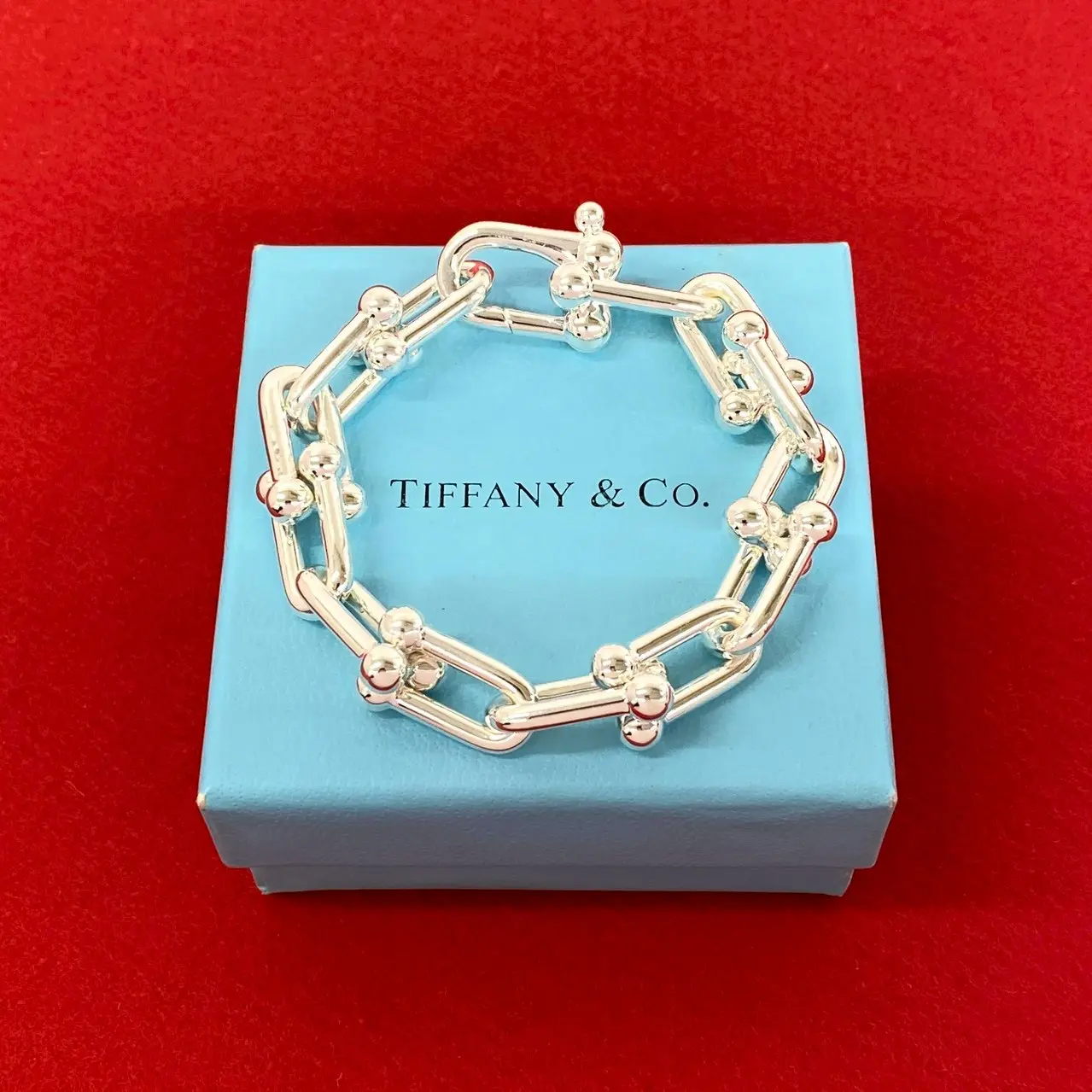 Pre-owned Tiffany & Co. Sterling Silver 925 (Ag925) Small Leather Goods Tiffany&Co. HardWear Silver Bracelet