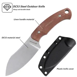 JEABROTHER, Mikta handle, suitable for outdoor hunting, multi-function tool, camping, portable, fruit knife, fixed knife, DC53