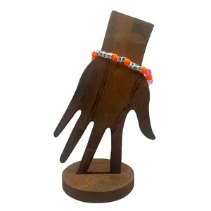 Just be You pink and orange pony bead stretch bracelet