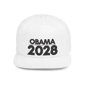 Obama 2028 Hat – Political Statement Cap – Satirical Parody Gift by The Bastos Brand Black Embroidery
