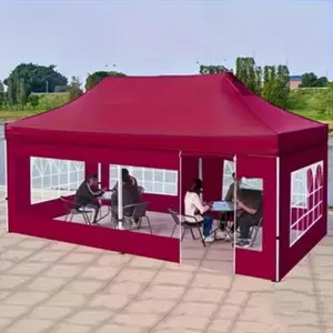 Extra Large Red/Blue Outdoor Tent - Durable Oxford Cloth Flysheet, Foldable & Portable Pop-Up Canopy with Transparent Window, Multi-Functional Party Tent for Outdoor Camping, Garden, Beach & Events