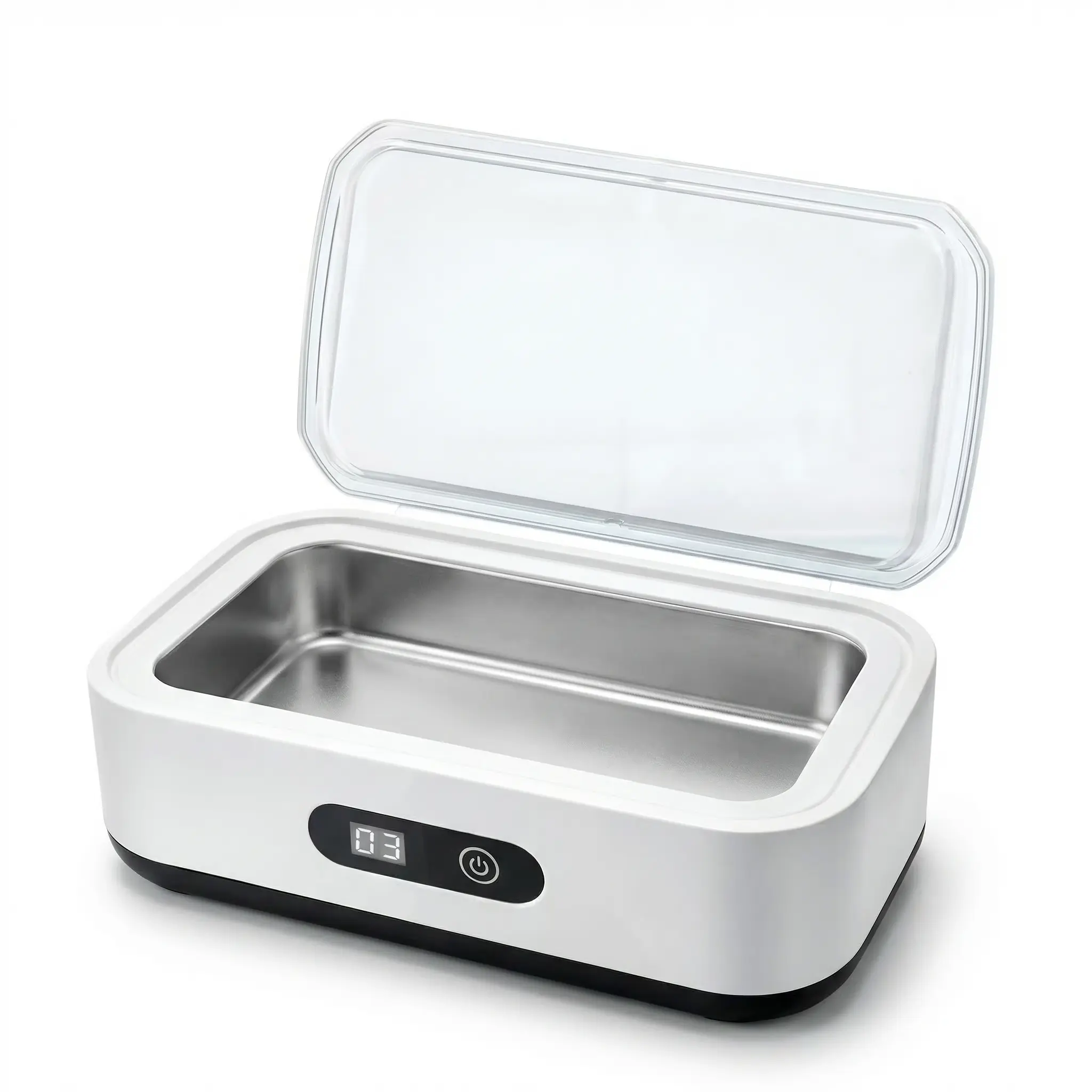 Ru High-Frequency Ultrasonic Cleaner Machine with 304 Stainless Steel Tank - 360-Degree Deep Cleaning Device, Millions of Bubbles, Restore Shine Fast for Automotive Small Metal Parts, Home Household Items, Travel Use, 48,000Hz High-Frequency Vibration, No