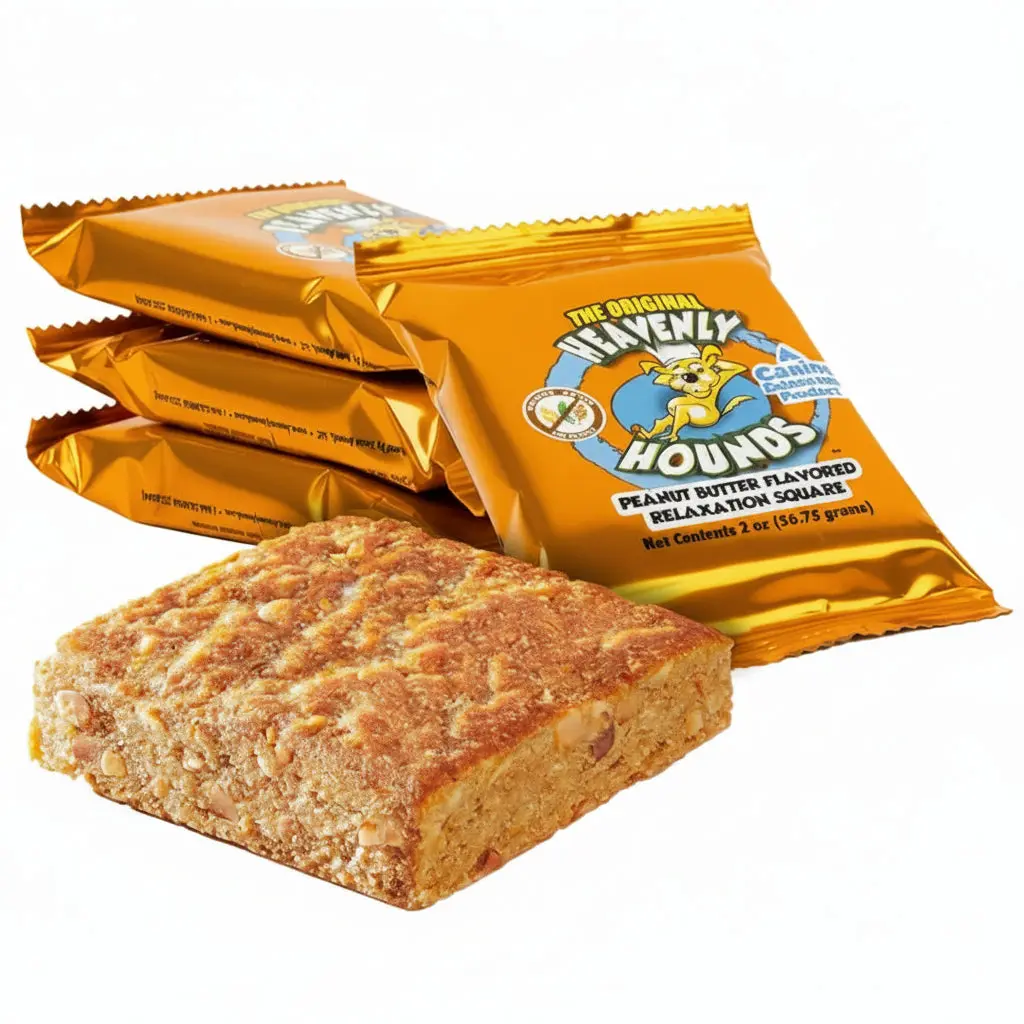 Heavenly Hounds Peanut Butter Chews - Anxiety Relief for Dogs - Natural Ingredients - No Hemp Calming Snacks, 2 Oz - Pack of 4