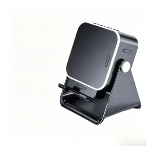 Wireless Induction Audio Speaker Stand,5in1 Cellphone Holder,360° Adjustable Mobile Tablet Stand with Colorful Ambient Light Gifts for Men Women