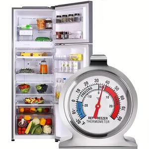 1PC Refrigerator Thermometer, Large Dial Freezer Thermometer, Classic Design Fridge and Freezer Temperature Gauge, Essential Kitchen Supplies, Kitchenware