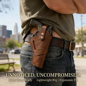 Single Six Holster - Ambidextrous Leather 22 RevolverHolster, Fits Heritage Rough Rider, Ruger Wrangler, Colt NewFrontier and Similar Six (5.5) genuine leather