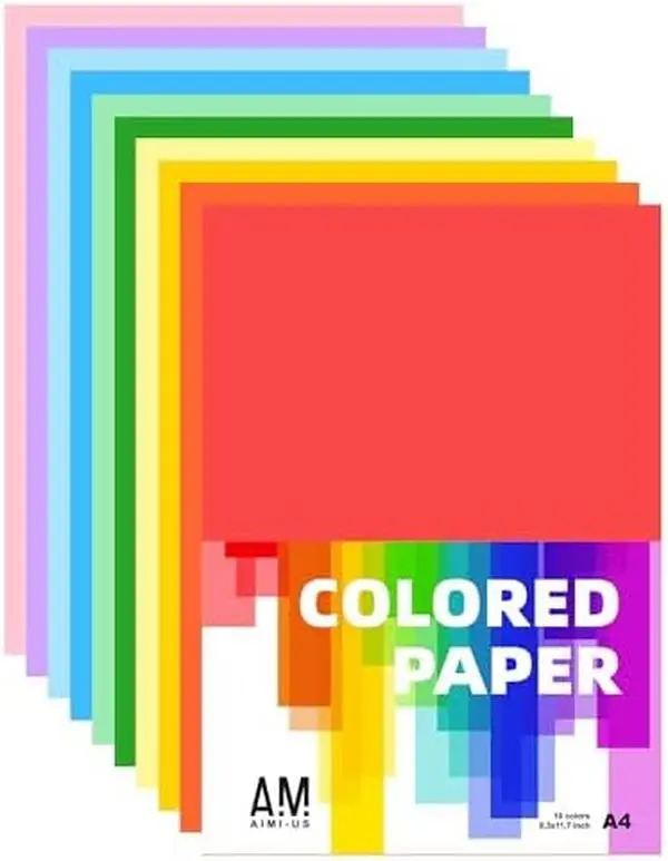 Assorted Colors Bulk Heavyweight Sulphite Construction Paper, Acid-Free Durable Fade-Resistant A4 Paper for Kids School & Preschool Classroom Supplies, Ideal for Arts, Painting, Coloring, Drawing Crafts (100 Sheets)