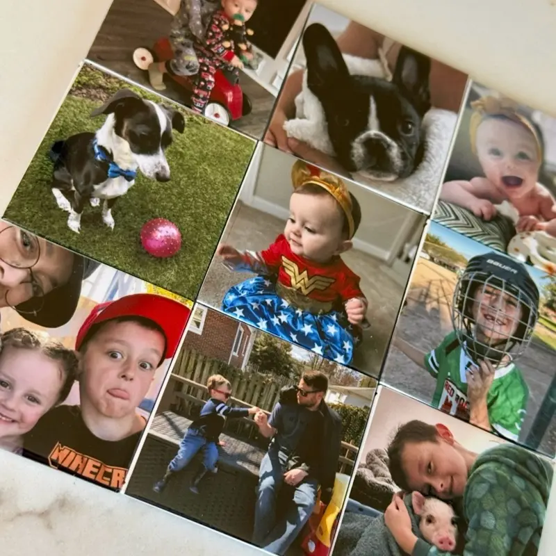Picture Memory Magnet Custom Photo Magnet 2x2 Personalized Fridge Magnet Small Gift Keepsake 9 Pack Colorful Decor Magnetic Set