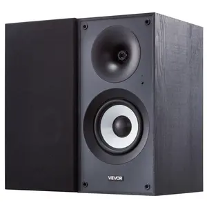 VEVOR Powered Bookshelf Speakers, 25W x 2, Active Studio Monitor Speaker with 5.5 Inch Woofer, Bluetooth/RCA/Coaxial/Optical/USB/Subwoofer Connection, Wooden Enclosure, for Record Player Turntable PC