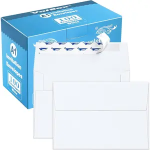 A1 Invitation Envelopes 100 Qty - 3.5 x 5" White Envelopes Self Seal for Invitations, Wedding,  Shower, Small , Thank You Notes, RSVP - 5.125 x 3.625 Inches