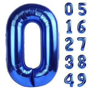 Women Men Birthday Party Anniversary Graduation Decor Metallic Aluminium Navy Blue Giant Number Balloon Decoration Float Wall 9