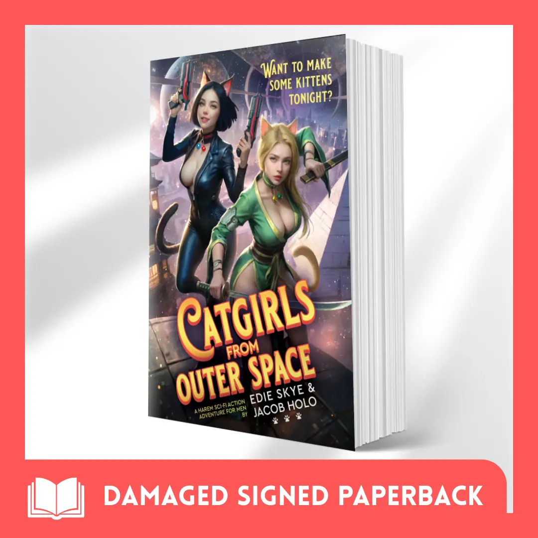 (Damaged Edition) Catgirls from Outer Space Signed Paperback - Harem Sci-Fi Action Adventure for Men