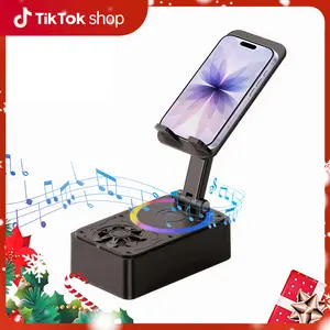 WestDeer Wireless Bluetooth Speaker, 5-in-1 Phone Stand, Volume Amplifier, USB Emergency Rechargeable (3000mAh) Portable Power Bank, Phone & Tablet Holder, Colorful Light Rotating Foldable Design, Unisex Gift,Black Friday Cyber Monday