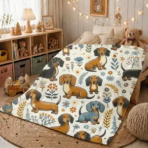 Cute Weimaraner Pattern Flannel Print Blanket, Soft Warm All-Season, Ideal for Sofa Bed Travel Living Room Office, Perfect Birthday Gift