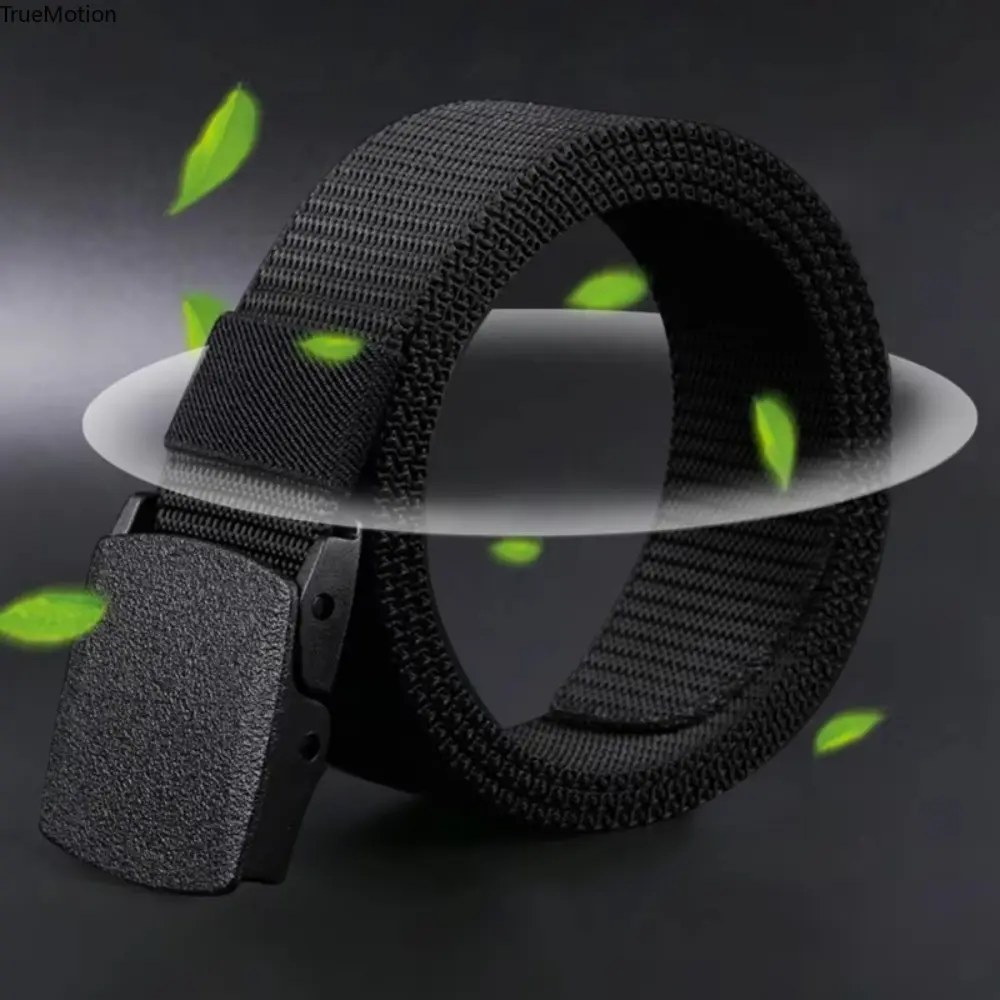 Men's Tactical Military Army-Style Belt with Quick-Release Plastic Buckle, Adjustable 120cm Waist Belt for Pants, EDC Work Hiking, Belts
