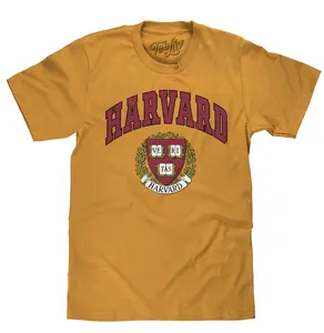Harvard Veritas Shield College T-Shirt - Mustard Yellow