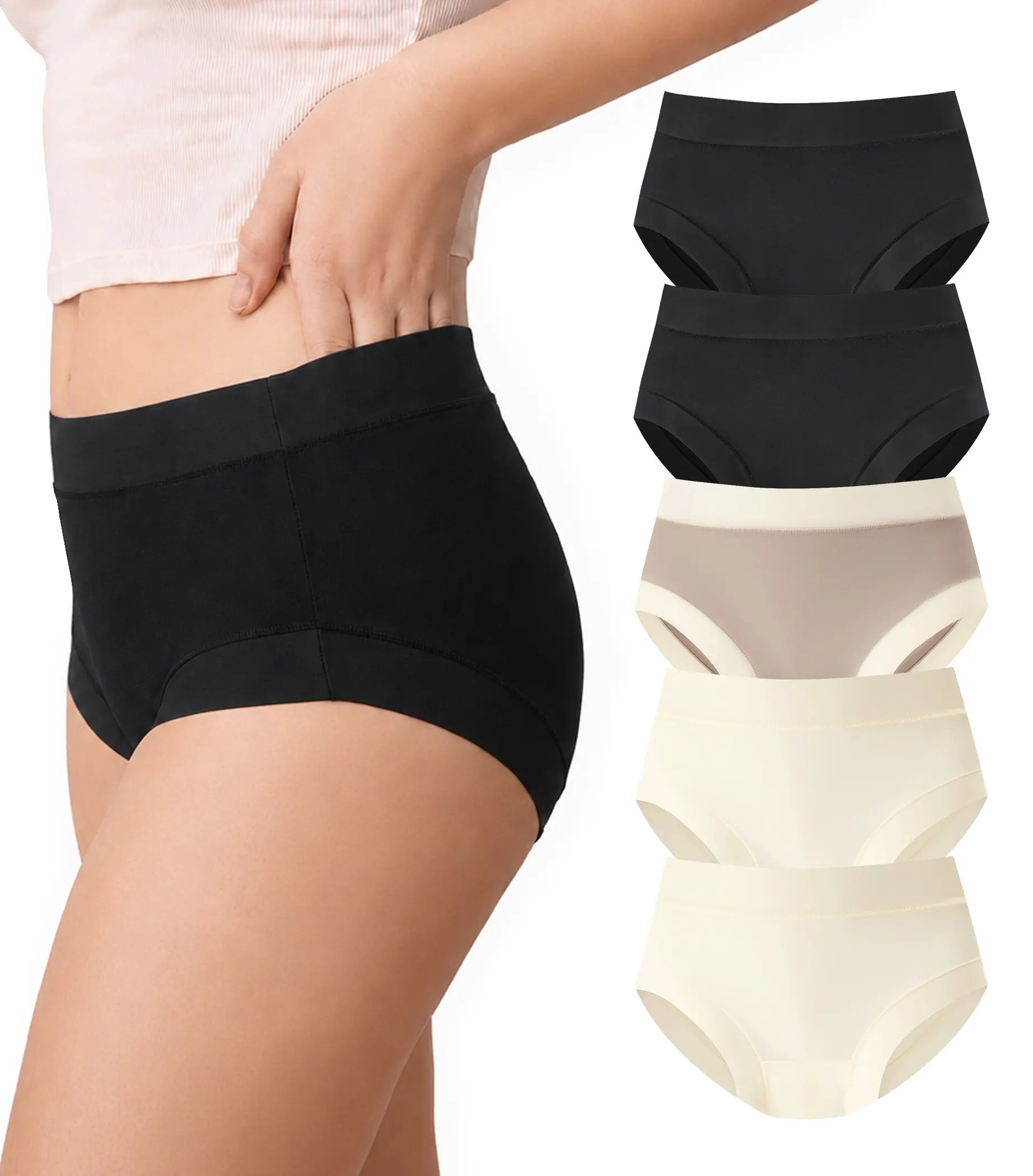 DAVID ARCHY Women’s Cooling Underwear 5-Pack, Silky Soft Lightweight Panties, Breathable Quick-Dry Moisture-Wicking Fabric, Comfortable Everyday & Workout Undies