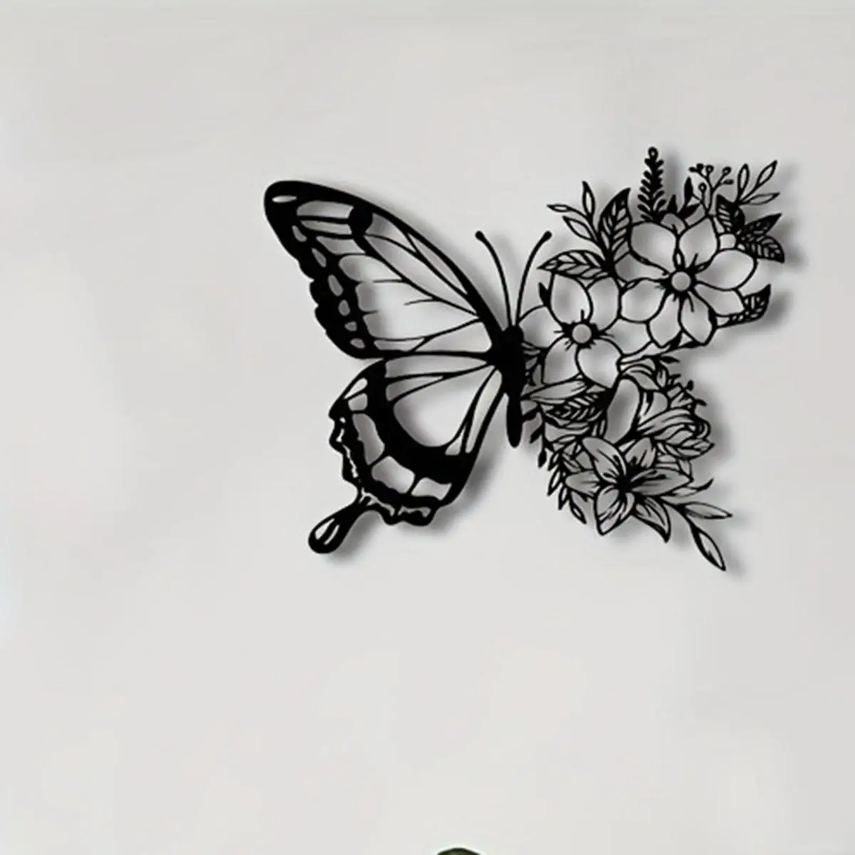 Butterfly Design Wall Art, Butterfly Floral Print, Butterfly Pattern Design, 1 Count Metal Wall Decor, Wall Hanging Decor for Home Living Room Bedroom, Home Decor, Room Decor, Hangable, Modern Home Decor, Decoration