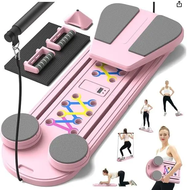 summerwins Pilates Reformer - Compact Flexible Foldable Pilates Shaping Machine, Multi-Use Abdominal Board Exercise Equipment for Small Spaces, Women’s Core Strengthening Training Gear for Flat Tummy Workouts