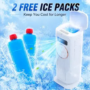Adjustable Bladeless Tower Fan, Ice Crystal Cooling System, Built-in Atomizing Humidifier, Handy Remote Control, Multiple Wind Gears, Quiet Operation for Home & Office