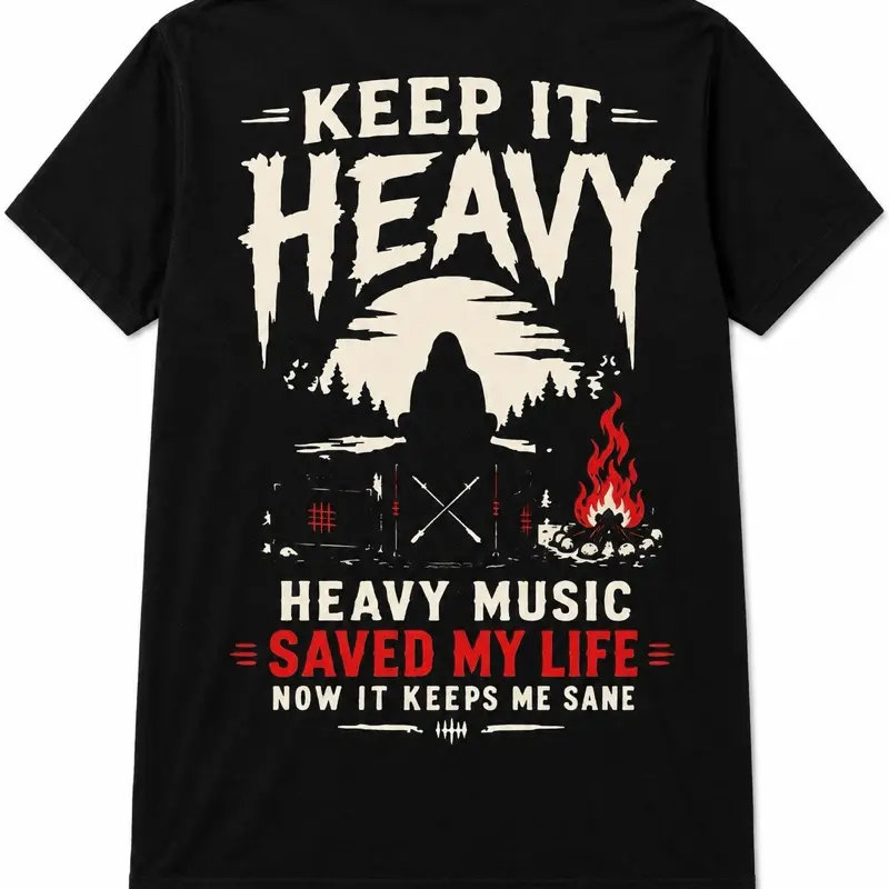 Keep It Heavy Heavy Music Saved My Life Mental Health T-Shirt