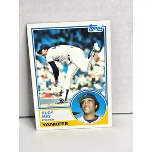 Rudy May Yankees Baseball Card 1983 Topps No. 408