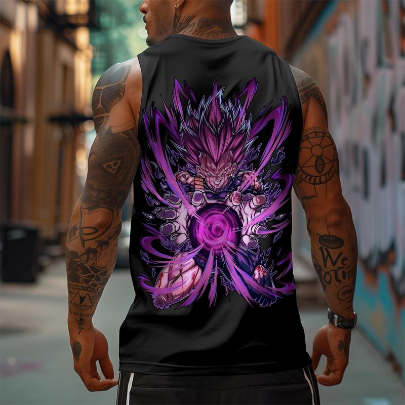 Dragon Ball DBZ Majin Vegeta Unisex Summer outfits men streetwear 80s 90s graphic tees cotton Anime tank tops men gifts