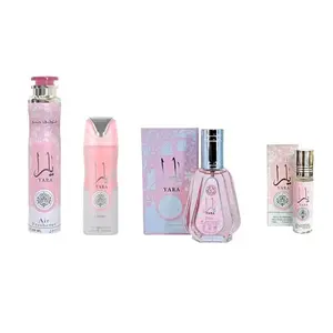 Lattafa Yara 4-Piece Set for Women Eau De Parfum + Deodorant Spray + Air Freshener + Roll-On Perfume Oil