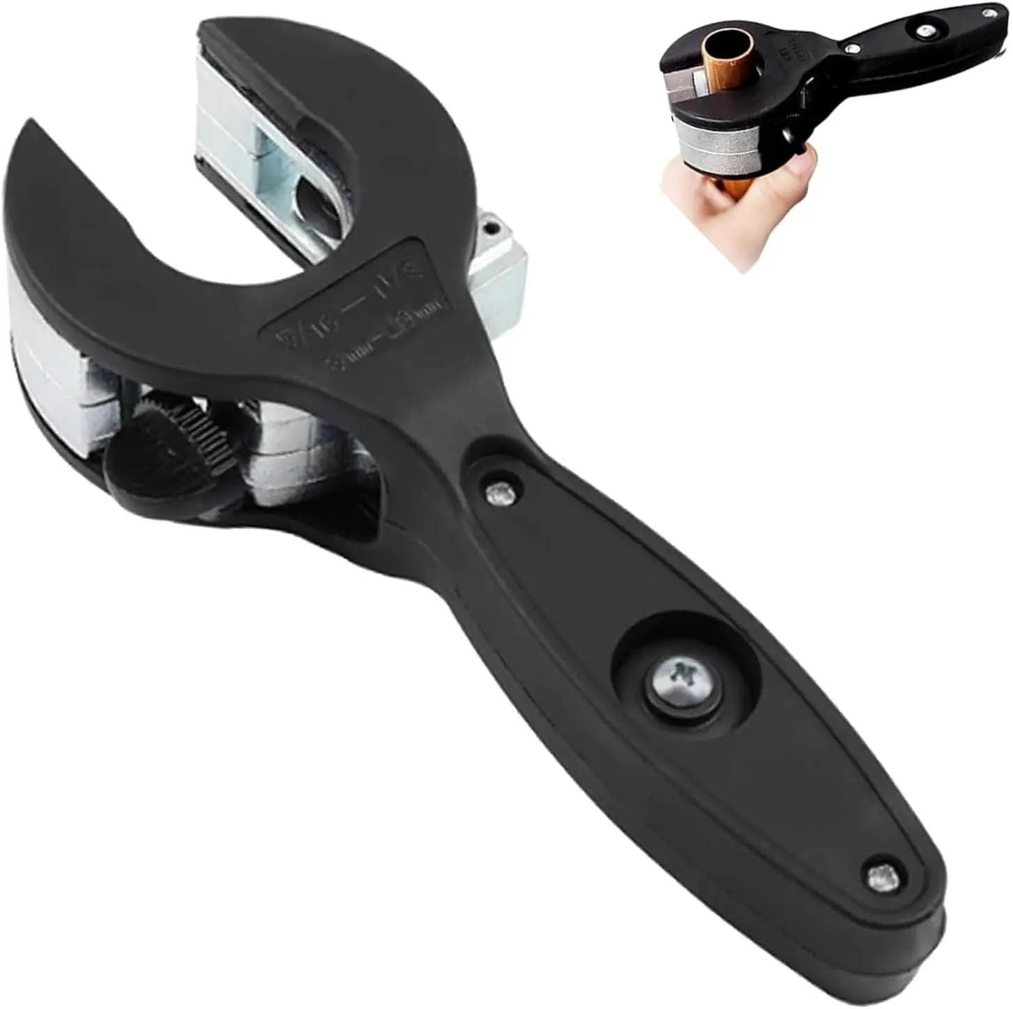 Ratcheting Pipe Cutter, 1-Hand Fast Cutting Tool for 5/16-1 1/8 in Stainless Steel, Copper & Aluminium Tubes, Space-Saving Hand Tool for Home Use, Copper Pipe Cutters
