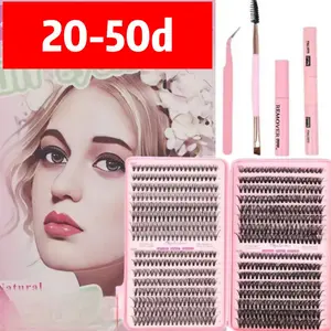 DIY Individual Lash Extension Kit for a Soft, Natural Look – Long-Lasting Lash Clusters with Bond & Seal, Easy-Use Tweezers, and Gentle Glue for Fluffy, Seamless Everyday Lashes