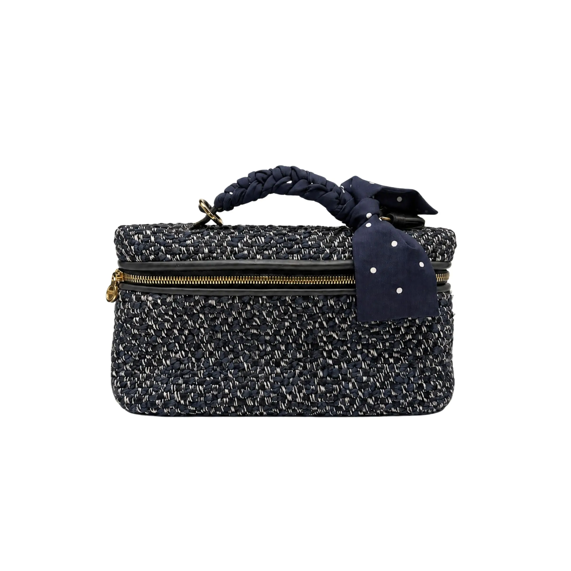 Loro Piana L19 Blue Tweed Silk Scarf Crossbody Bag